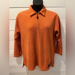 🧡JACOB – VINTAGE ORANGE FLEECE PULLOVER – SIZE M